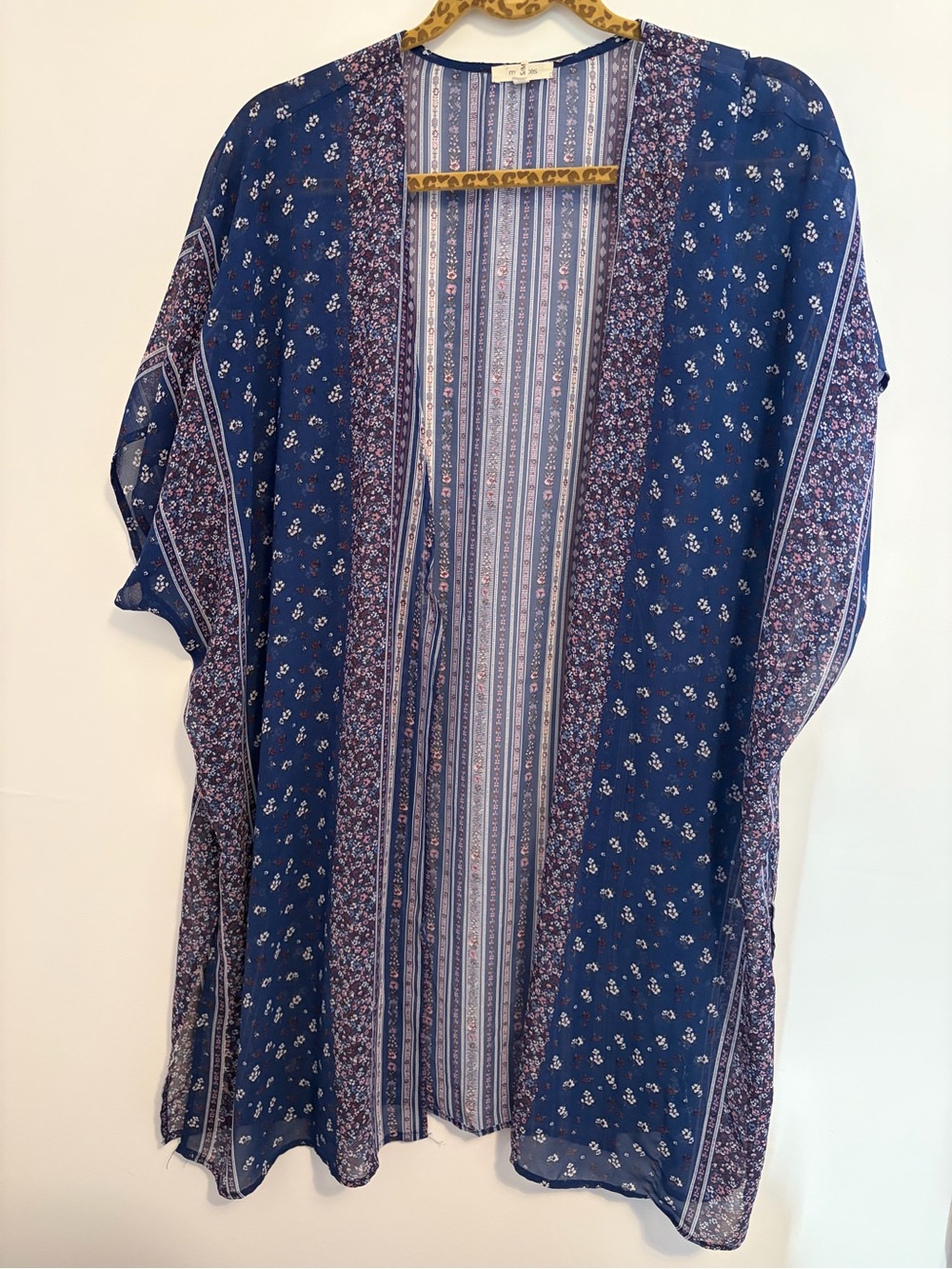 Maurices Navy Blue Floral Open-Front Kimono Cardigan